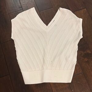 Elegant Cream V-Neck Women's Top